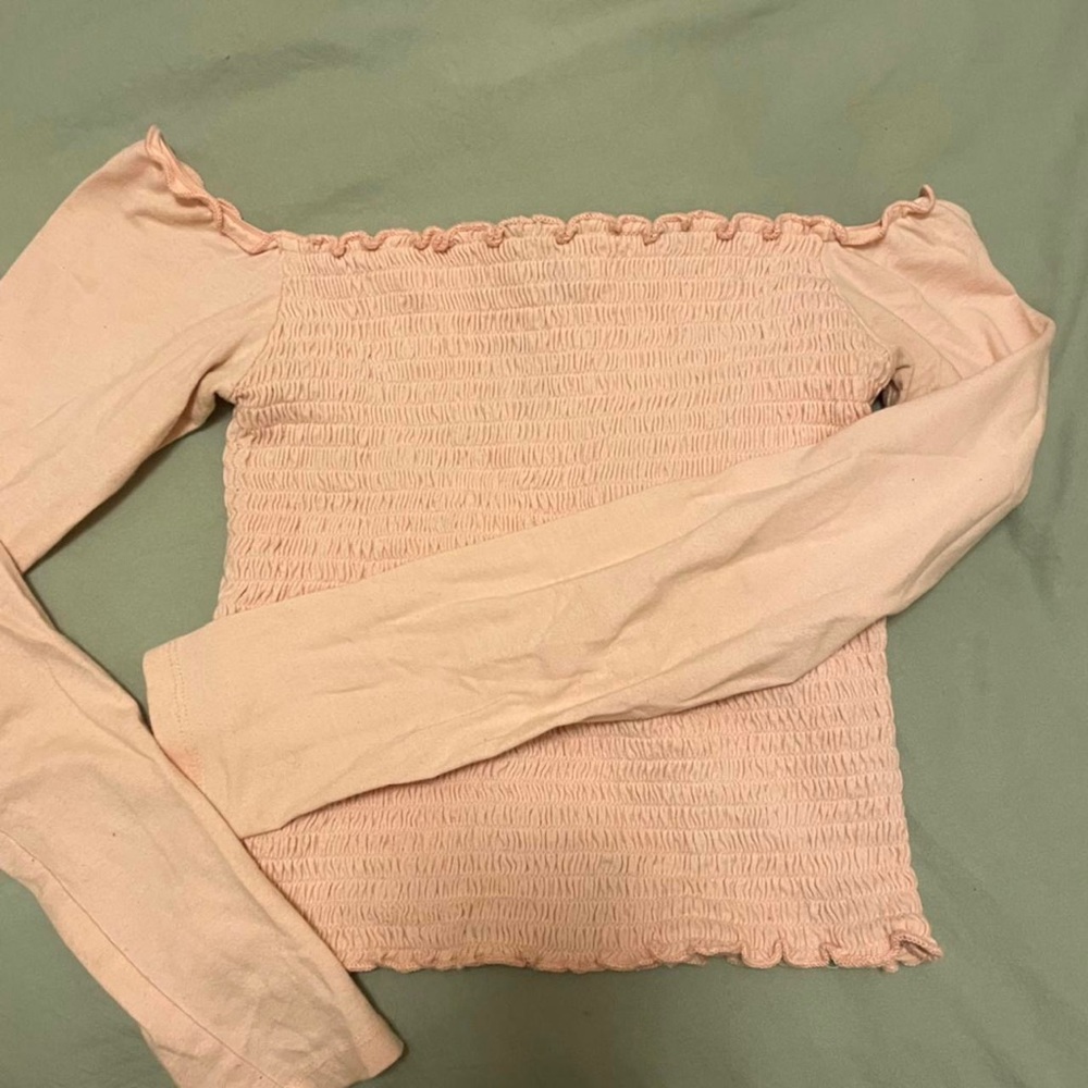 Hollister Baby Pink Long Sleeve Crop Top
